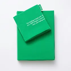 Benetton - 2-teiliges Bettwäscheset (Bettbezug 135 x 200 cm + Kissenbezug 80 x 80 cm), 140 g/m2, 100 % grüne Baumwolle, vereint in grüner Baumwolle