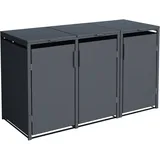 DEGAMO Mülltonnenbox München 200 x 116 cm grau