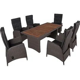 Garden Pleasure Braga Set 7-tlg. Grau/Braun/Schwarz