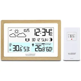 LA CROSSE TECHNOLOGY Wetterstation mit Holzkontur Braun WS6282