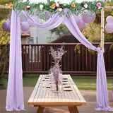 Lukery Hochzeit Vorhang Hochzeitsbogen, Querbehang Gardine Freihanddeko Himmelbett Vorhänge Stoff Tüll Transparent Voile Dekoration für Fotografie Party Hochzeit (75x600cm(20FT),27 Helles Violett)