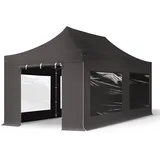 TOOLPORT 3x6m Stahl Faltpavillon inkl. 4 Seitenteile, dunkelgrau - (600078)