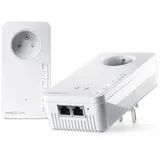 Olitec Devolo Magic 2 WiFi 6 (ax) Starter Kit: 2 x Adapter CPL WiFi, Gigogne Steckdose (2400 Mbits, 3 x Gigabit-Ethernet-Ports, Mesh), ideal für Telearbeit, Gaming, Streaming, französische Steckdose