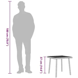 vidaXL Gartentisch Rechteckig 40 x 40 x 37 cm Hellgrau