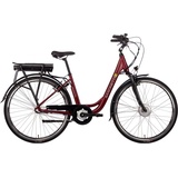 Saxonette E-Bike SAXONETTE "Advanced Plus" E-Bikes Gr. 45 cm, 28 Zoll (71,12 cm), rot (bordeau x matt) E-Bikes Damen E-Bike Cityrad mit Rücktrittbremse, integriertes Rahmenschloss