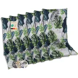GO-DE Textil Bequeme und attraktive Polsterauflagen für Hochlehner-Gartenstühle (6er-Set, Palmblatt grün, Hochlehner)