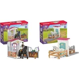 SCHLEICH 42569 HORSE Club Pferdebox mit HORSE Club Tori & Princess & 42569 HORSE Club Pferdebox, 21 Teile Spielset Pferde Figur und gemütlicher Pferdebox, Spielzeug für Kinder ab 5 Jahren