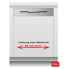 Amica EGSP 14797 E Einbau-Geschirrspüler (teilintegrierbar, 598 mm breit, Edelstahl)