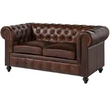 Massivmoebel24 Couch Leder 2-Sitzer Braun