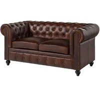 Massivmoebel24 Couch Leder 2-Sitzer Braun
