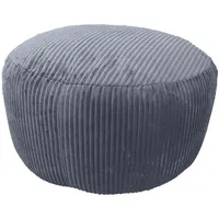 Relaxdays Pouf, Cord, HxD: 35 x 50 cm, Polystyrol-Füllung, Bodensitzkissen rund, Wohnzimmer Hocker, Sitzpouf, dunkelgrau