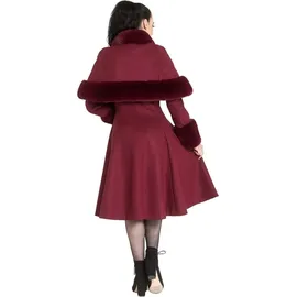Hell Bunny Vintage Mantel - Capulet Coat Dunkelrot S - rot - S