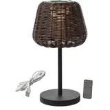 MARELIDA LED Garten Tischleuchte Braun