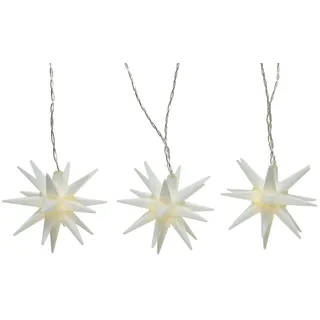 MARELIDA LED Lichterkette 3D Sterne - 5 Mini Sterne Batterie Timer weiß