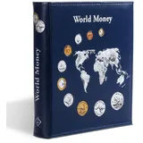 LEUCHTTURM GRUPPE OPTIMA Münzalbum World Money, mit 5 verschiedenen OPTIMA Münzhüllen, blau