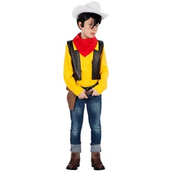 Maskworld Kostüm Lucky Luke Kinderkostüm, Hochwertiges Lizenzkostüm des Westernhelden aus den gleichnamigen Com gelb 98-104