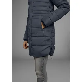 POLARINO Wintermantel POLARINO, Damen, Gr. 40, blau (marine), Obermaterial: 100% Polyester. Futter: 100% Polyester. Wattierung: 100% Polyester, unifarben, Rippstrickbündchen, Mäntel Wintermantel, Warm wattiert. Obermaterial wasserabweisend und winddicht.