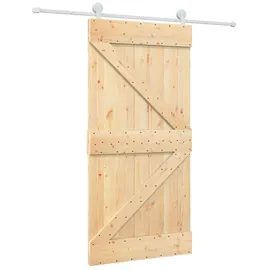 vidaXL Schiebetür rechts 100 x 210 cm Braun/Weiß