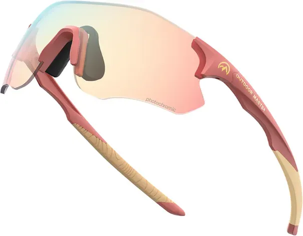 OutdoorMaster HawkSharp HD photochrome Fahrrad-Sport-Sonnenbrille pink