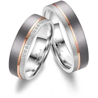 Partnerring MARRYA "Tantal Ringe Trauringe Eheringe Partnerringe" Fingerringe Gr. 50, Tantal, rosegold (herren ring - silber rosé) Damen