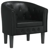 vidaXL Clubsessel Reza Kunstleder 1-St 70 x 75 x 70 cm Schwarz mit Rollen