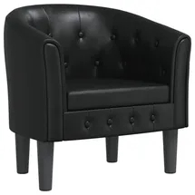 vidaXL Clubsessel Reza Kunstleder 1-St 70 x 75 x 70 cm Schwarz mit Rollen