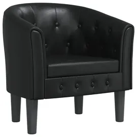 vidaXL Clubsessel Reza Kunstleder 1-St 70 x 75 x 70 cm Schwarz mit Rollen