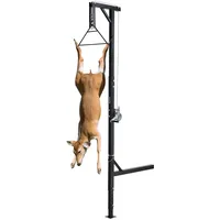 Vevor Game Hoist mit Seilwinde & Gambrel, 272 kg Tragkraft, Lkw Wildhebezeug mit 5,08 cm Empfänger, 360-Grad-Schwenkschaft & einstellbarer Höhe, zum Häuten & Säubern von Wild im Jagdspiel