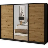 masseno Schwebetürenschrank SORE 270 x 205 x 58 cm Schwarz