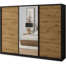 masseno Schwebetürenschrank SORE 270 x 205 x 58 cm Schwarz