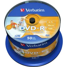 Verbatim DVD-R AZO 4,7GB - 16-fache Brenngeschwindigkeit - Bedruckbar - 50er Spindel - Silber