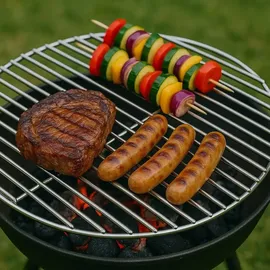 Wiltec Grillrost Ø 55 cm Edelstahl weiß