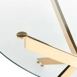 Beliani Esstisch Ø 120 cm transparent/gold