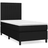 vidaXL Boxspringbett mit Matratze Schwarz 100x200 cm Stoff