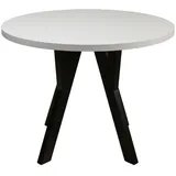 Selsey Esstisch OSENESS, Ausziehtisch rund modernes Design mit Holzbeinen 100–180 cm grau|schwarz