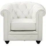 vente-unique Sessel Chesterfield Kunstleder 82 x 72 x 78 cm Weiß