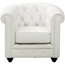 vente-unique Sessel Chesterfield Kunstleder 82 x 72 x 78 cm Weiß