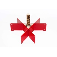Keilbach Halleluja Christbaumständer halleluja.red, pulverbeschichteter Stahl mit Holzkeilen, Red Dot Winner 2012, Rot, One Size