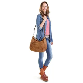 Samantha look Shopper echt Leder, Made in Italy, braun