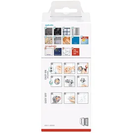 Tesa DELUXXE Ersatzrollenhalter für Toilettenpapier, verchromt - zur Wandbefestigung ohne Bohren, inkl. Klebelösung - 50 mm x 50 mm x 132 mm