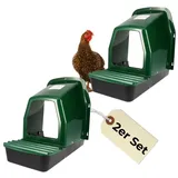 GarPet 2er Set Legenester für Hühner mit Abrollnest Hühnernest Legenest Eierbox Geflügel Brutnest Kunststoff Wandmontage Legebox Hühnerstall Zubehör