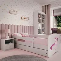 raumhirsch furniture Kinderbett Einhorn 80 x 180 cm Holzwerkstoff weiß