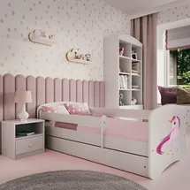 raumhirsch furniture Kinderbett Einhorn 80 x 180 cm Holzwerkstoff weiß
