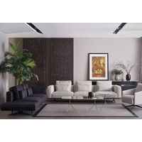 JVmoebel Sofa, Sofagarnitur 4 3 1 Textil designer 2x Couchtisch Sofa Couch Polster schwarz|weiß