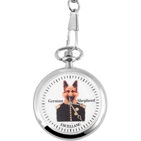 Excellanc Taschen-Uhr mit Kette Unisex Motiv Analog Quarz 4000024 (Schäferhund)