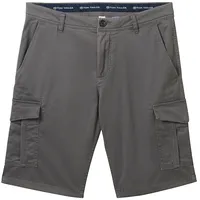 Tom Tailor Herren Regular Cargoshorts, schwarz, Uni, Gr. 30