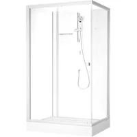 Marwell Fresh Shower Rectangle Komplettdusche 90 x 205 cm mit Gleittüren 90 x 115 cm Silber