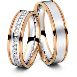 Trauringe Geesthacht 585er Rot-/Weiflgold - 3869