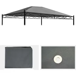 Ersatzbezug für Dach Pergola Pavillon Calpe 4x3m ~ grau