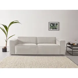 Home Affaire 3-Sitzer HOME AFFAIRE "Noord mit Kedernaht, Breite 232 cm", beige (cream), B:232cm H:71cm T:96cm, 100% Polyester, Sofas, Cord, Struktur, Webstoff, mit Wellenunterfederung, Massivholzrahmen